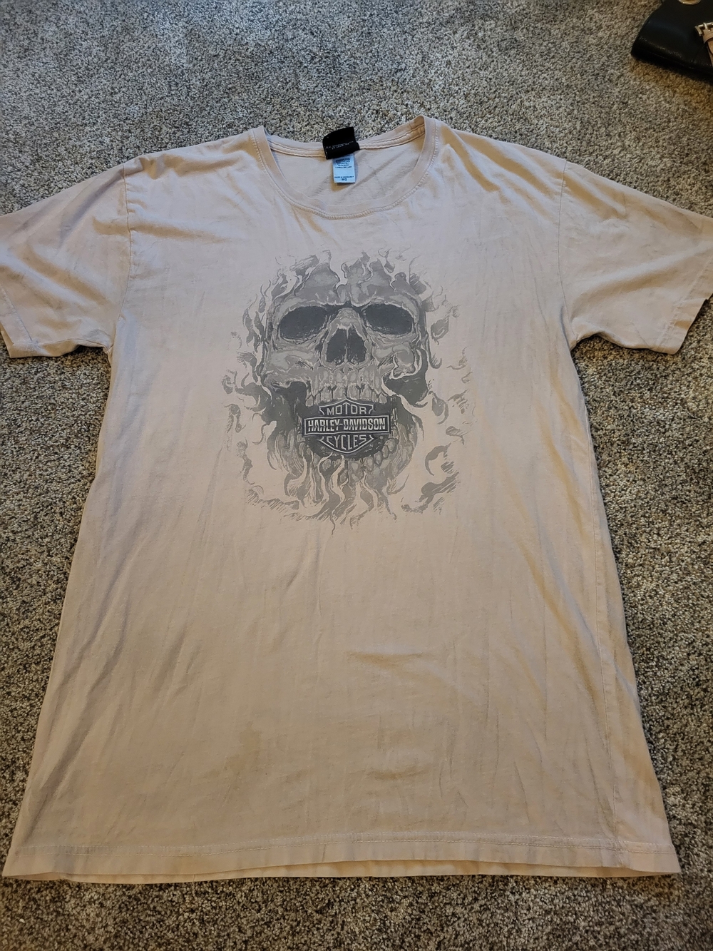Harley-Davidson Men's Pink & Grey Graphic Skull T-Shirt